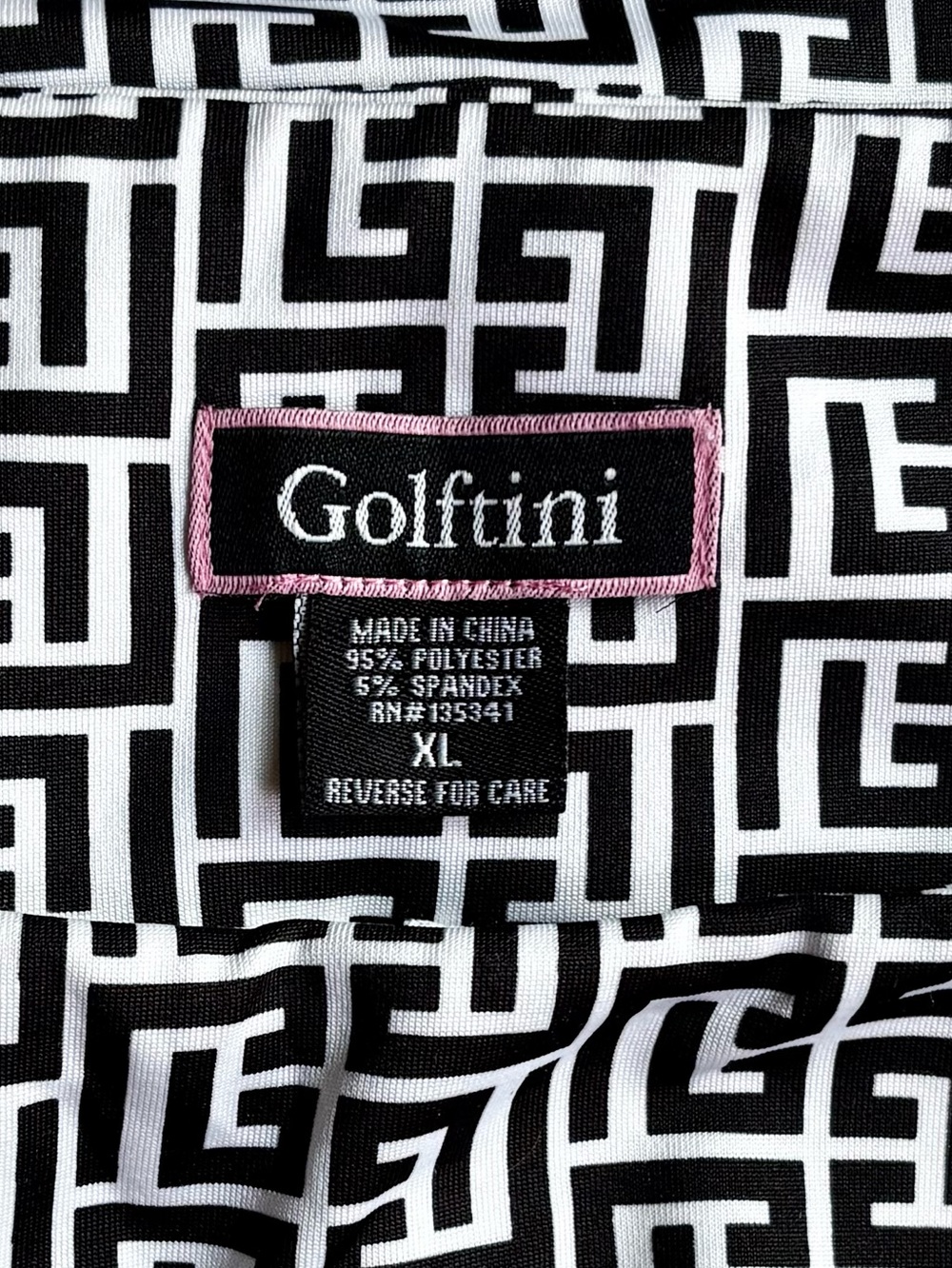 Golftini Ebb and Flow Pull-On Stretch Knit Skort Black & White Geometric PrintXL - Picture 11 of 14